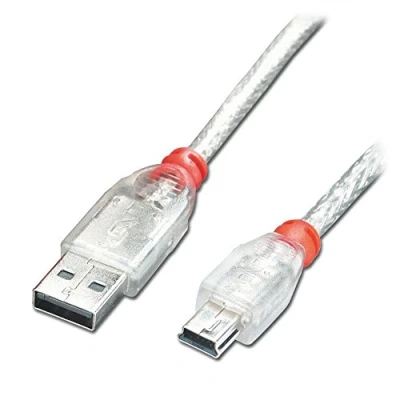 Image of LINDY 41785 5 m Type A to Mini B USB 2.0 Cable Transparent