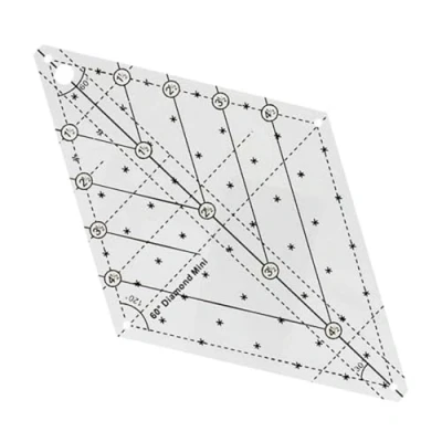 Image of 60 Degree Diamond Ruler Quilting Template Free Templates Patchwork Shape Transparent Sewing Cutting Craft DIY Tools (L)