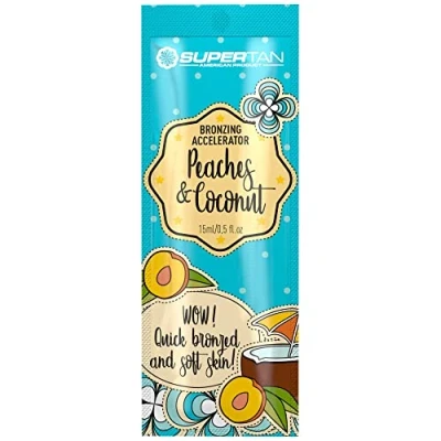 Image of Supertan Peaches Coconut cream sunbed tanning lotion 15ml