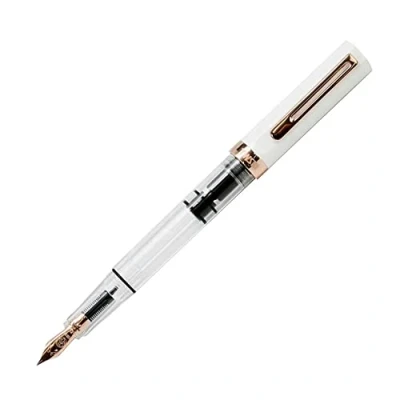 Image of Twsbi Eco White &amp; Rose Gold Nib M Fountain Pen