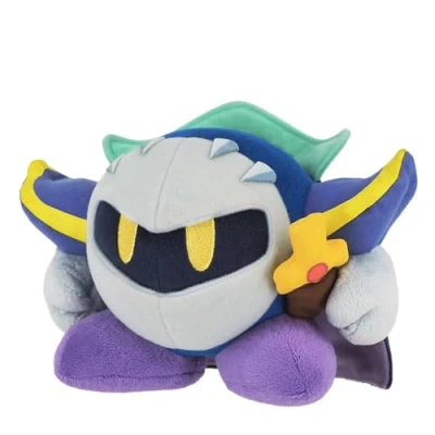 Image of Sanei KP03 Kirby Adventure Series All Star Collection Meta Knight 5.5&quot; Plush, White, Black, 5.5 Inches