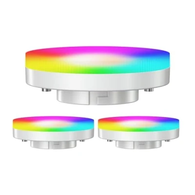 Image of ledscom.de 3 Pieces GX53 LED RGB Bulbs, Warm White Cool (2900 6100 K), 6.6 W, 670lm, 107, Smart Home, WLAN, Alexa, matt