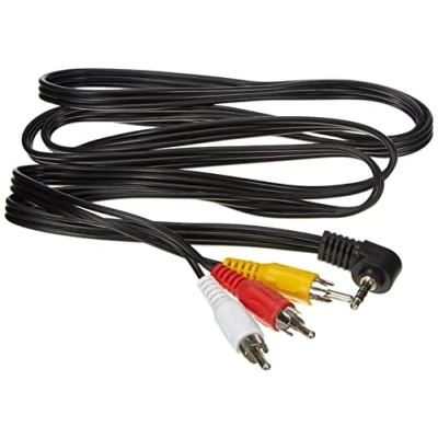 Image of PremiumCord Jack to RCA Video HQ Cable, Length 1.5 m, 4 Pin Plug 3.5 mm 3x Male Connection RCA, Shielded, Colour: Black