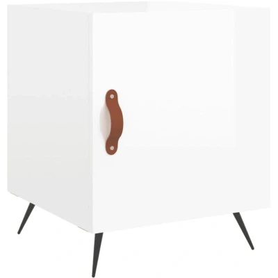 Image of vidaXL Bedside Cabinet High Gloss White 40x40x50 cm Engineered Wood