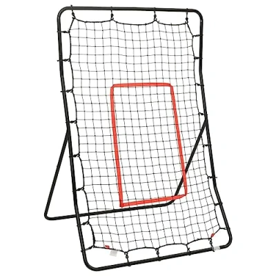 Image of vidaXL Softball Rebounder Training Rebound Net Cricket Baseball Soccer Football Kickback Practice Goal 88x79x137 cm Steel