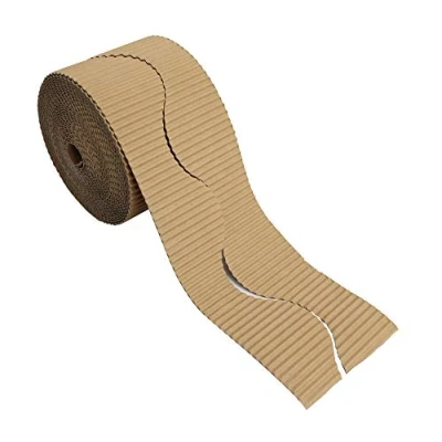 Image of Bright Ideas Corrugated Border Rol for School Displays, Natural, 10cm x 7.5m. BI7875.