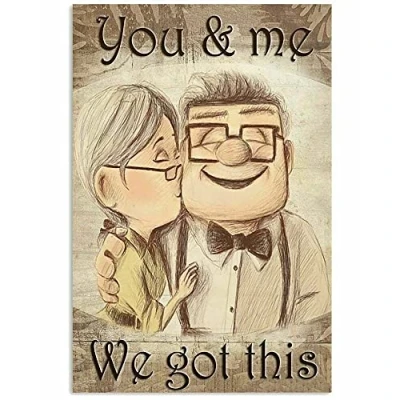 Image of Inga Carl And Ellie Couple You Me We Got This Home Decor Poster Vintage Wall Metal Tin Sign 8x12 inches