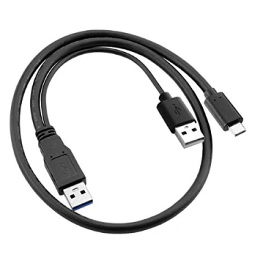 Image of cablecc UC 125Cablecc Type C USB to 3.0 Male &amp; 2.0 Dual Power Data Y Cable for Laptop Hard Disk,60cm