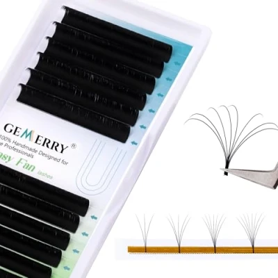 Image of Easy Fan Lash Extensions 0.05mm 16mm d curl Russian Volume Noir Tray Automatic Flowering Blooming Self Fanning Lashes 3D 4D 5D 6D 8D Long Individual Gemerry Lash(0.05 16mm)