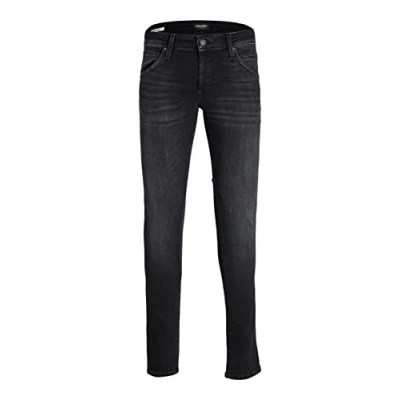 Image of JACK &amp; JONES Men&#039;s Jjiliam Jjoriginal Sq 014 Jeans, Black Denim, 31 W/34 L