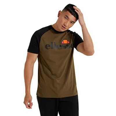 Image of Ellesse Corp Mens Black/Khaki T Shirt Size Medium