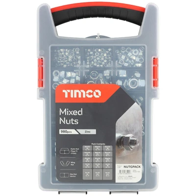 Image of 2x TIMCO Mixed Nuts Grab Pack Zinc NUTGPACK