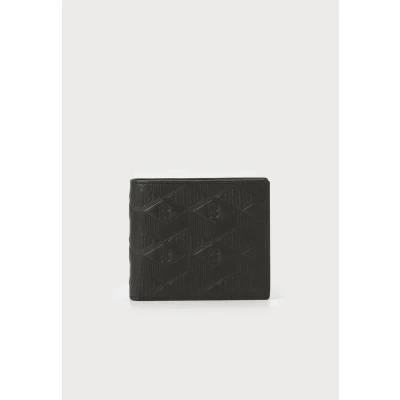 Image of HUGO Mens Ethon HI M 4 cc Coin Leather Wallet with Stacked and Geometric Logo Embossing