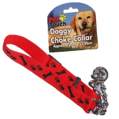 Image of RED DOG CHECK CHAIN HALF CHOKE CHOKER COLLAR PUPPY ADJUSTABLE STRONG NYLON TRAINING