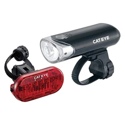Image of CatEye EL 135 / Omni 5 Bike Light Set: 150 Lumen Front LED Opticuble Lens Technology Rear 360 Degree Visability Universal Fit, Black