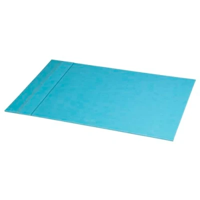 Image of RHODIA 318807C Turquoise Rigid Desk Pad 60x40 cm Orange Saddle Stitching Faux Leather Exterior Rhodiarama Home Office Collection Organization &amp; Designer Storage