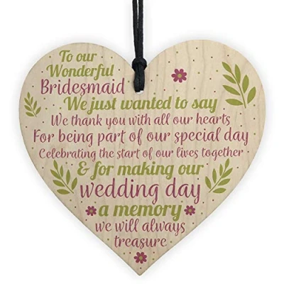 Image of RED OCEAN Wedding Heart Thank You Gift Bridesmaid Flower Girl Maid Of Honour Favour Keepsakes