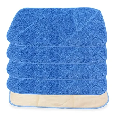 Image of Microfiber Mop Pad Cloth Refills (16.5 x 9.3 inch) Replacement for MR.SIGA Professional Mop,Double Side Use,Wet &amp; Dry Mopping 5 Pack