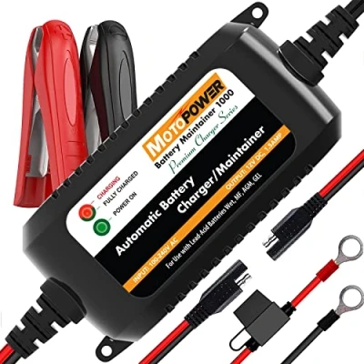Image of MOTOPOWER MP00206A 12V 1.5Amp Automatic Battery Charger, Maintainer for Cars, Motorcycles, ATVs, RVs, Powersports, Boat and More UK Plug