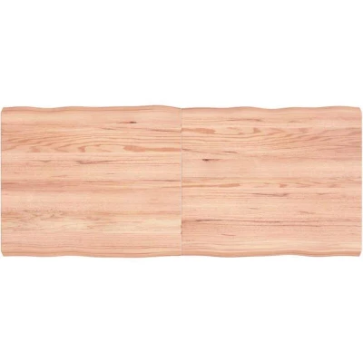 Image of vidaXL Table Top Light Brown 140x60x(2 6)cm Treated Solid Wood Live Edge