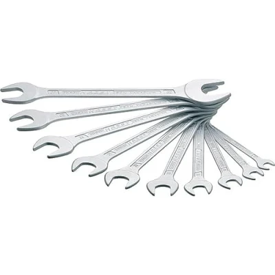 Image of Hazet 450N/10 6 32 mm Double Open End Wrench Set Silver (10 Piece)