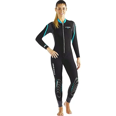 Image of Cressi Women Lei All In One 2.5mm Neoprene Wetsuit Black/Grey/Aquamarine, L/4