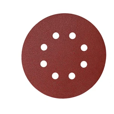 Image of Mirka Red Abrasive paper sanding discs Ø 125 mm / Grip fastening 8 hole grit P120 5 pieces for wood, metal and plastic