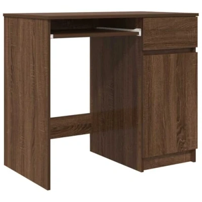 Image of vidaXL Brown Oak Desk 86 x 49 76 cm in Multilayer Wood