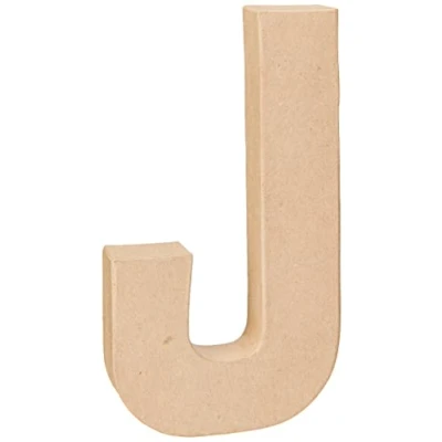 Image of Creativ 26609 20.5 cm 1 Piece Papier Mache Letter J, Beige
