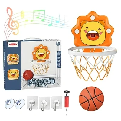Image of koolbitz Large Basketball Hoop for Kids Toddlers with Hanger and Pump ball Digital Counter Improves Hand Eye Coordination of Children Easily Setup Hangable Over Door wall mounted Indoor Outdoor Play