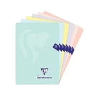 Image of Clairefontaine 308686Cpack Pack of 10 Mimesys Pastel Stapled Notebooks A5 14.8 x 21 cm 96 Lined Pages White Paper 90 g Polypropylene Opaque Covers Assorted Random Colours