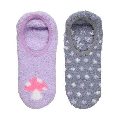 Image of SockShop 4 Pairs Cosy Ladies Size 8 Fluffy Ankle Non Slip Socks Wildfeet (UK, Numeric, 4, 8, Regular, Mushrooms &amp; Spots)