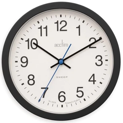 Image of Acctim Bromham Non Ticking Sweep Seconds Hand Wall Clock 20cm Diameter (Silver)