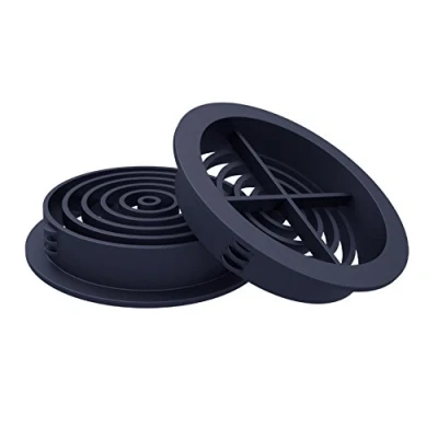 Image of 10 x Blue/Black Plastic 70mm Round Soffit Air Vents/Push in Roof Disc