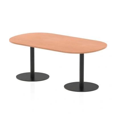 Image of Italia 1800mm Poseur Boardroom Table Beech Top 720mm High Black Leg