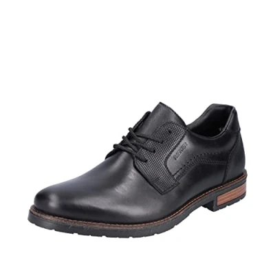 Image of Rieker 14605 Dimitri Men&#039;s tan Leather Soft lace up Shoes (Black, Numeric_11_Point_5)