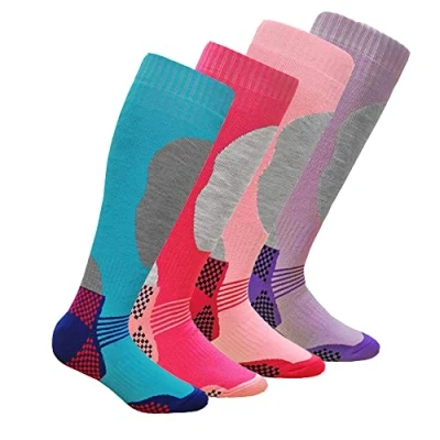 Image of 4 Pairs HIGH PERFORMANCE ladies ski socks long hose thermal Size UK 7 (EUR 35 41)