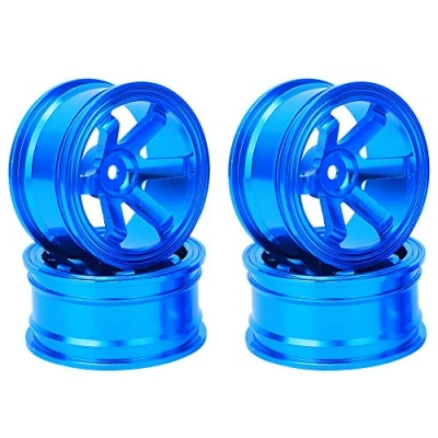 Image of Tbest 4Pcs RC Wheel Hub, Aluminum Alloy Rim Hubs for Car Drifting Universal 1/10 (Blue)
