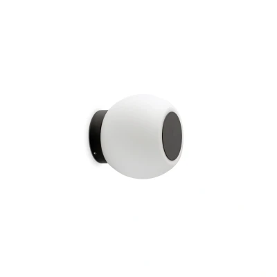Image of FARO BARCELONA Moy LED wall lamp in black, glass lampshade