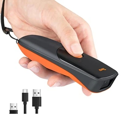 Image of Tera 1D CCD Wireless Barcode Scanner Mini Portable 3 in 1 Compatible with Bluetooth &amp; 2.4G USB Wired 2500 Pixel Pocket Handheld Bar Code Reader Work iOS Windows Android, 1300C