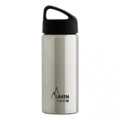 Image of Laken Thermo Classic Vacuum Insulated Stainless Steel Water Bottle Wide Mouth 500ml, Plain / Silver