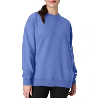 Image of Hanes Men&#039;s Originals Fleece, Garment Dyed Pullover, Crewneck Sweatshirts, Deep Forte Blue, Medium