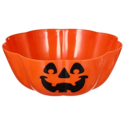 Image of Housoutil Halloween Candy Bowl Large Pumpkin Dish Trick or Treat Baskets Spooky Decoration Props Haunted House Horror Party Bar Table Decor