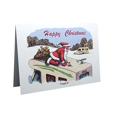 Image of Motorhome Motor home Caravanning Merry Christmas Humour Cartoon A5 Funny Blank Greeting Card by Armand Foster