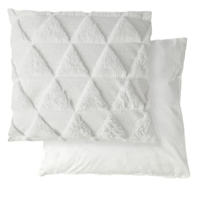 Image of Emma Barclay Nyla Soft Touch Geometric Tufted Cushion Cover (White)