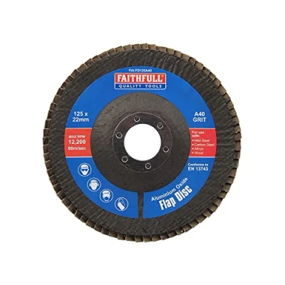 Image of Faithfull Sanding Flap Disk Amuninium Oxide 40 Grit (Coarse) 125mm (5&quot;) For Angle Grinders