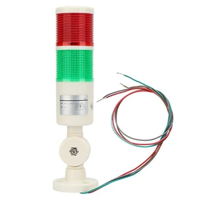 Image of 24V Industrial Machine Signal Light, Red Green LED Indicator Alarm Round Tower Light with Buzzer Sound Buttons and Indicators
