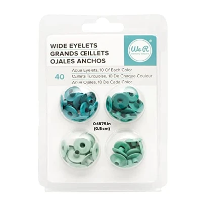 Image of We R Memory Keepers Wide Eyelets for Scrapbooking Aluminium Aqua