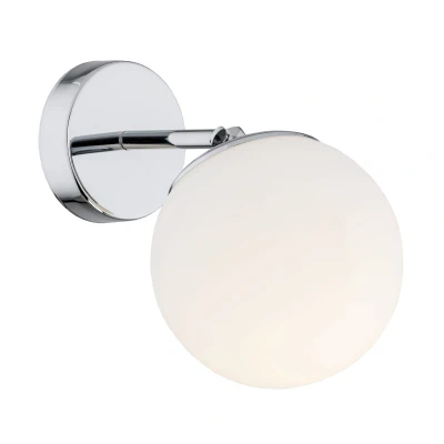 Image of Satelite Outdoor Globe Wall Lamp Opal Matt, Chrome IP44