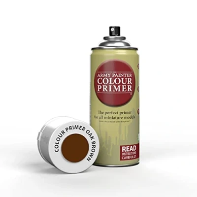 Image of The Army Painter Colour Primer Oak Brown, 400 mL Acrylic Spray Primer, Paint for Miniature Priming Basecoat, Tabletop Roleplaying, Boardgames, and Wargames Modelling